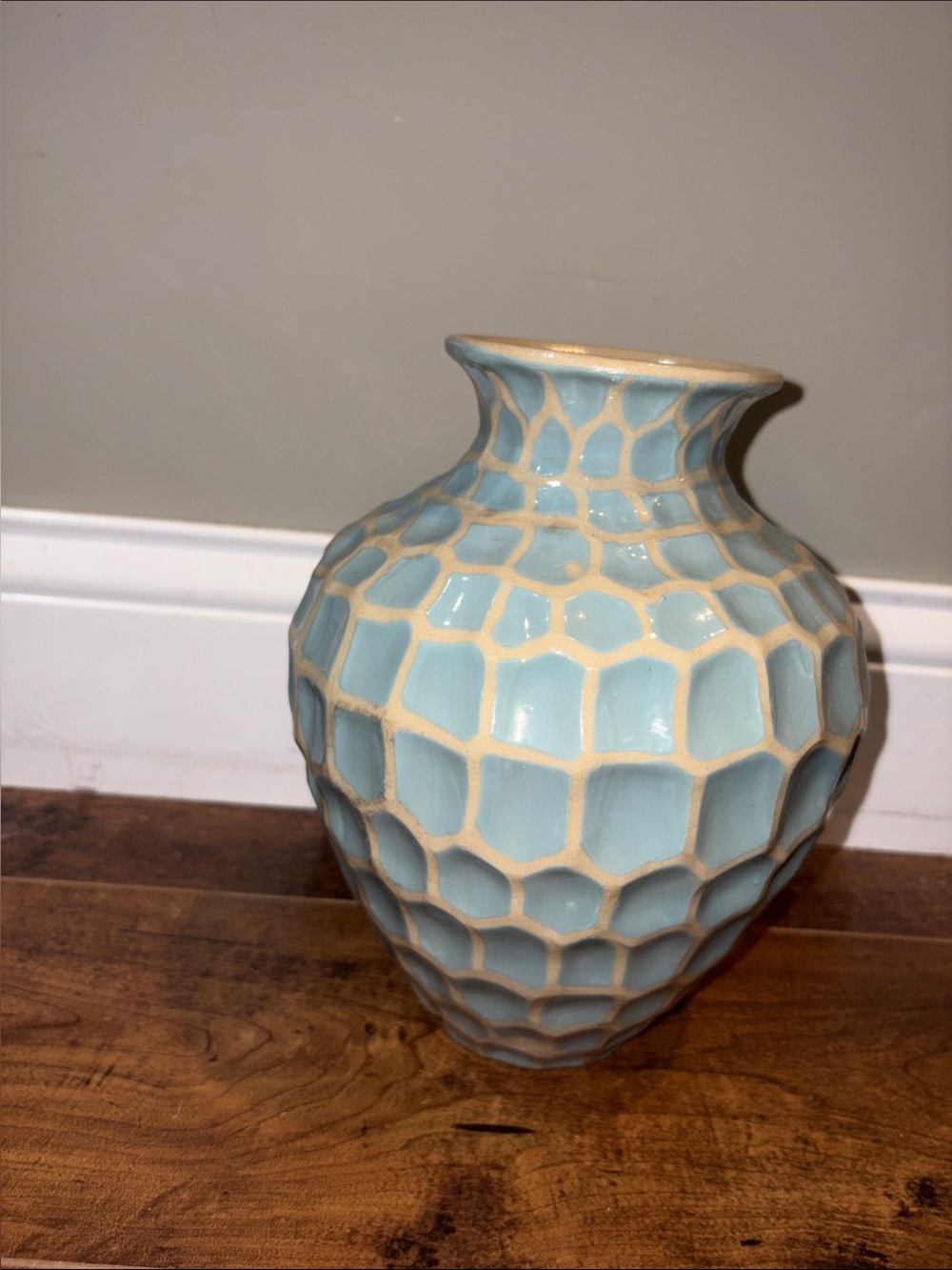 Pottery Vase Art aqua blue - Picture 4 of 5